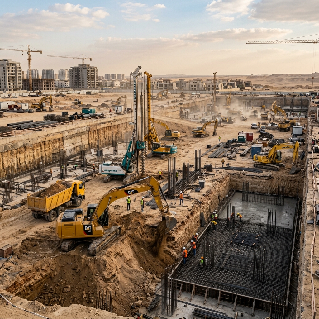تأسيس عمارات سكنية ببيت الوطن من الحفر